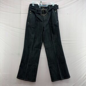 Roca Wear Vintage Jeans Women 7 Black Embroidered‎ Pockets Y2K Streetwear Baggy